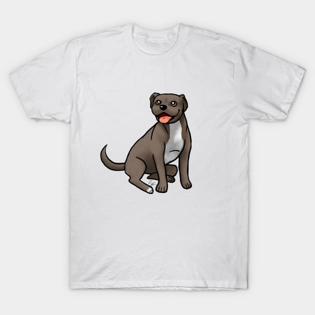 Dog - American Pit Bull - Brown T-Shirt by Jen's Dogs Custom Gifts and Designs